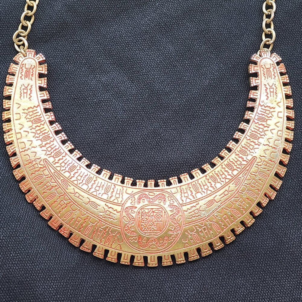 Vintage Pink and Gold Bib Necklace